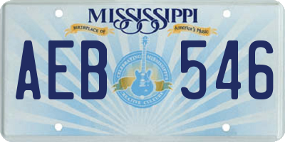 MS license plate AEB546