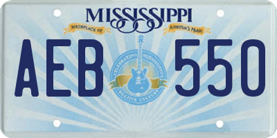 MS license plate AEB550