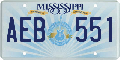 MS license plate AEB551