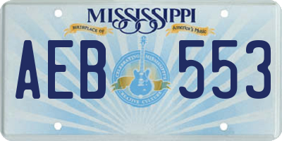 MS license plate AEB553