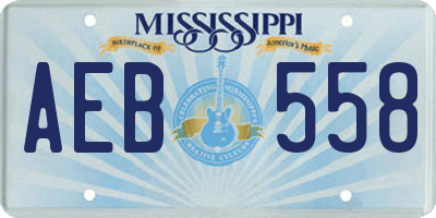 MS license plate AEB558
