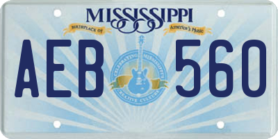 MS license plate AEB560