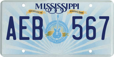 MS license plate AEB567