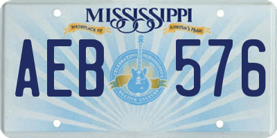 MS license plate AEB576