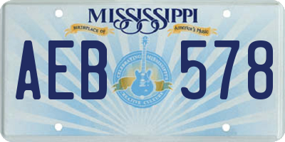 MS license plate AEB578