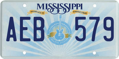 MS license plate AEB579