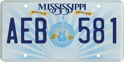 MS license plate AEB581