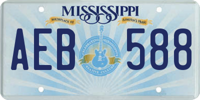 MS license plate AEB588