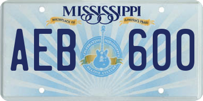 MS license plate AEB600
