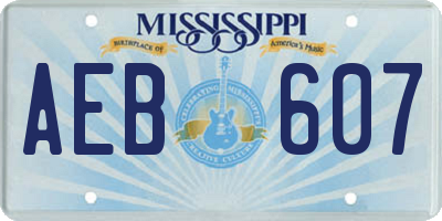MS license plate AEB607