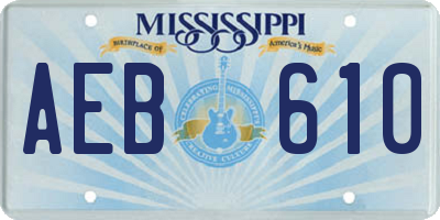 MS license plate AEB610