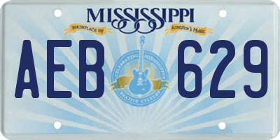 MS license plate AEB629