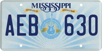 MS license plate AEB630