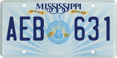 MS license plate AEB631