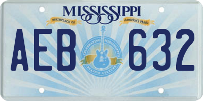 MS license plate AEB632