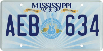 MS license plate AEB634