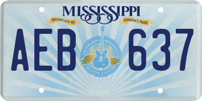 MS license plate AEB637