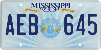 MS license plate AEB645