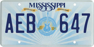MS license plate AEB647