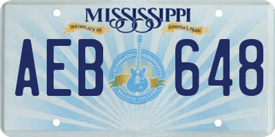 MS license plate AEB648
