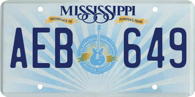 MS license plate AEB649