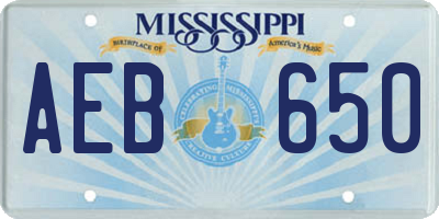 MS license plate AEB650