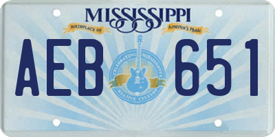 MS license plate AEB651