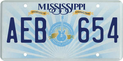 MS license plate AEB654