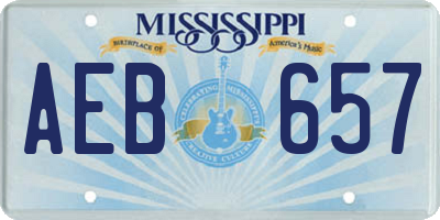 MS license plate AEB657