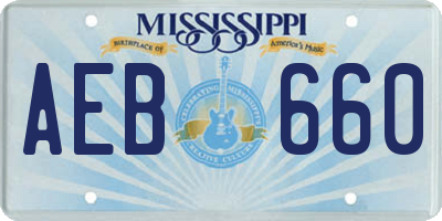 MS license plate AEB660