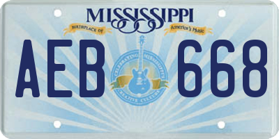 MS license plate AEB668