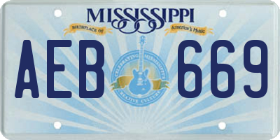 MS license plate AEB669