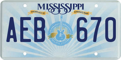 MS license plate AEB670