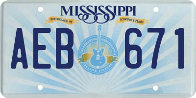 MS license plate AEB671