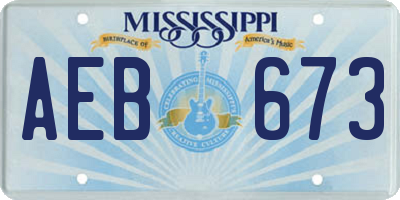 MS license plate AEB673