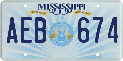MS license plate AEB674