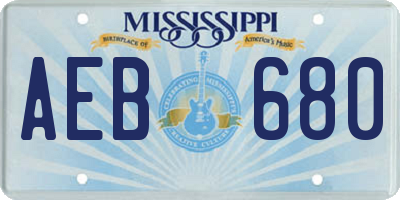 MS license plate AEB680