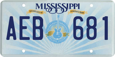 MS license plate AEB681