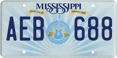 MS license plate AEB688