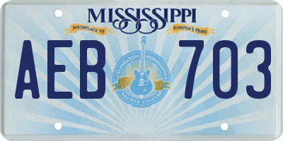 MS license plate AEB703