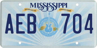 MS license plate AEB704