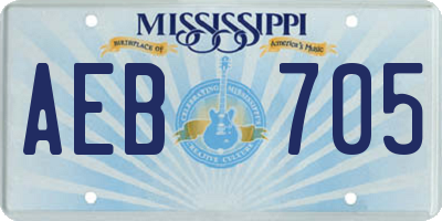 MS license plate AEB705