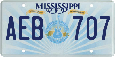 MS license plate AEB707