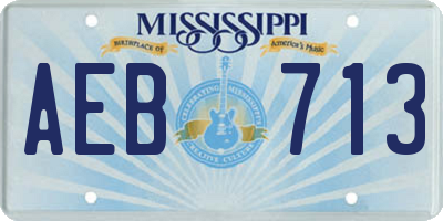 MS license plate AEB713