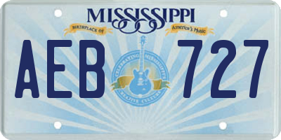 MS license plate AEB727