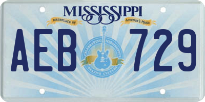 MS license plate AEB729