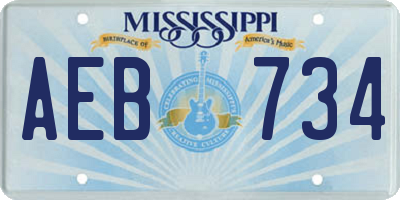 MS license plate AEB734