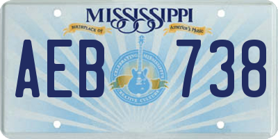 MS license plate AEB738