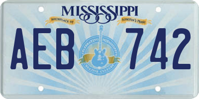 MS license plate AEB742