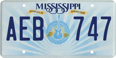 MS license plate AEB747